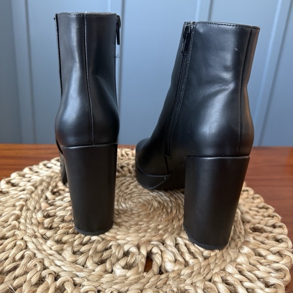 Madden Girl Platform Ankle Boots Women's 7 Black Moto Chunky Heel Goth Fairycore - Picture 7 of 16